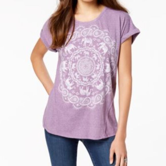 Style & Co. Tops - Style & Co Graphic Tee XS Elephant Medallion 619